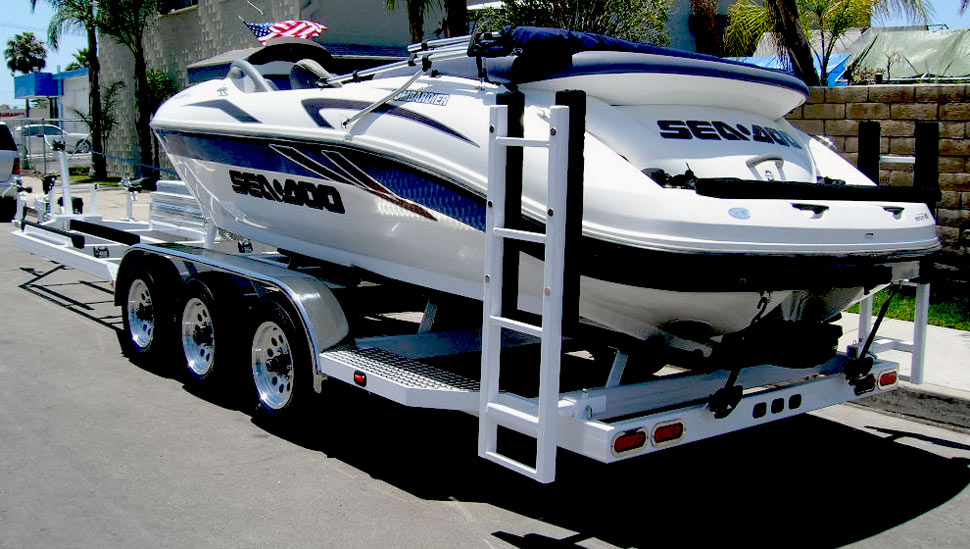 Boat & Jet Ski Combination Trailer, Custom Wheels